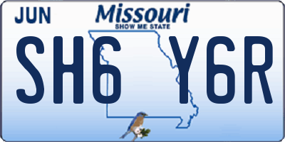 MO license plate SH6Y6R