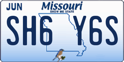 MO license plate SH6Y6S