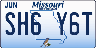 MO license plate SH6Y6T