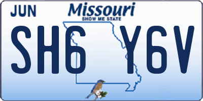 MO license plate SH6Y6V