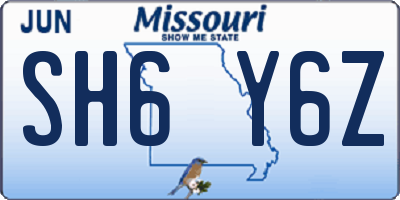 MO license plate SH6Y6Z