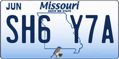 MO license plate SH6Y7A