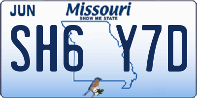 MO license plate SH6Y7D