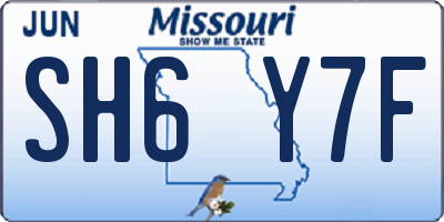 MO license plate SH6Y7F