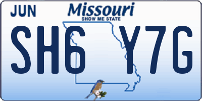 MO license plate SH6Y7G