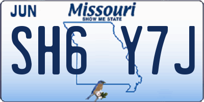 MO license plate SH6Y7J