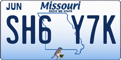 MO license plate SH6Y7K
