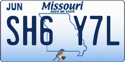 MO license plate SH6Y7L