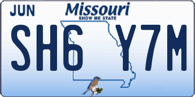 MO license plate SH6Y7M