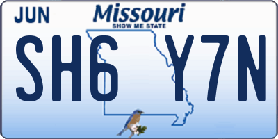 MO license plate SH6Y7N