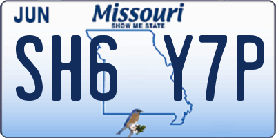 MO license plate SH6Y7P