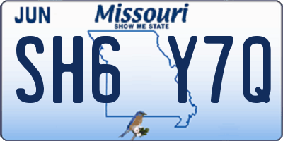 MO license plate SH6Y7Q