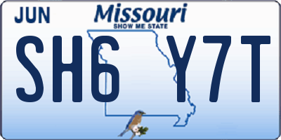 MO license plate SH6Y7T