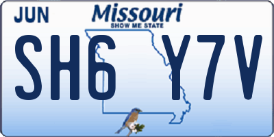 MO license plate SH6Y7V