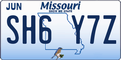 MO license plate SH6Y7Z