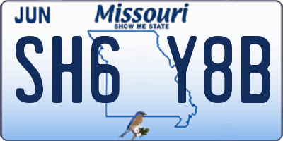 MO license plate SH6Y8B