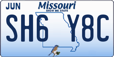 MO license plate SH6Y8C