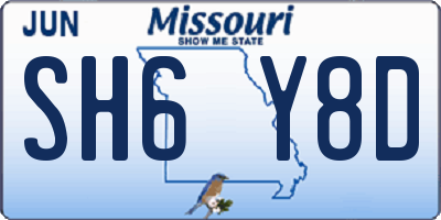 MO license plate SH6Y8D