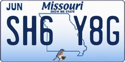 MO license plate SH6Y8G