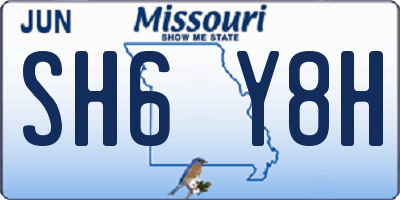 MO license plate SH6Y8H