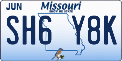 MO license plate SH6Y8K