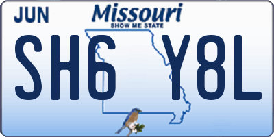 MO license plate SH6Y8L