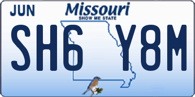 MO license plate SH6Y8M