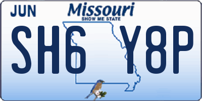 MO license plate SH6Y8P