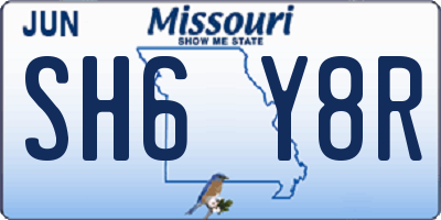 MO license plate SH6Y8R