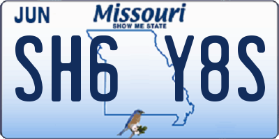 MO license plate SH6Y8S