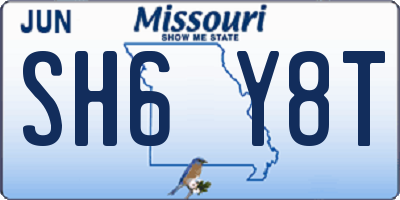 MO license plate SH6Y8T