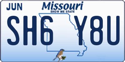 MO license plate SH6Y8U
