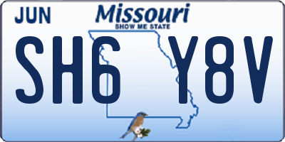 MO license plate SH6Y8V