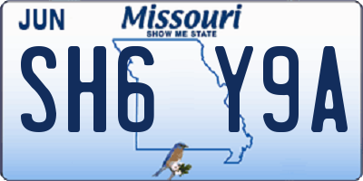 MO license plate SH6Y9A