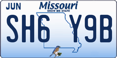 MO license plate SH6Y9B