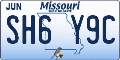 MO license plate SH6Y9C