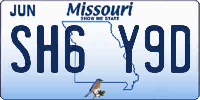 MO license plate SH6Y9D