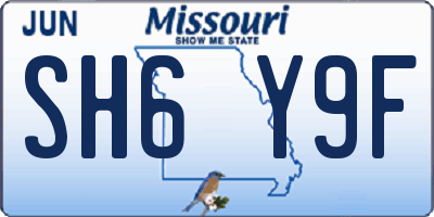 MO license plate SH6Y9F
