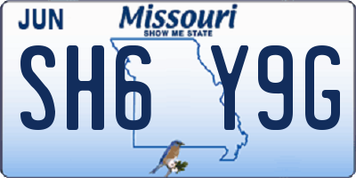 MO license plate SH6Y9G