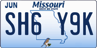 MO license plate SH6Y9K