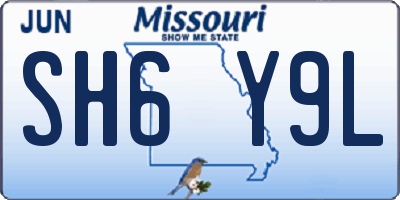 MO license plate SH6Y9L
