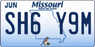 MO license plate SH6Y9M