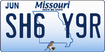MO license plate SH6Y9R