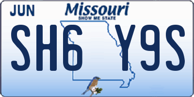MO license plate SH6Y9S