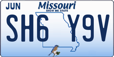 MO license plate SH6Y9V