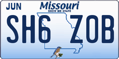 MO license plate SH6Z0B