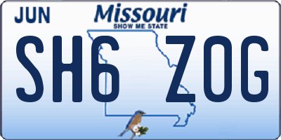 MO license plate SH6Z0G