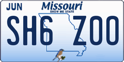 MO license plate SH6Z0O
