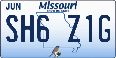 MO license plate SH6Z1G
