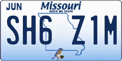 MO license plate SH6Z1M